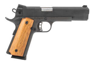 Rock Island M1911-A1 45 acp pistol features a 5 inch barrel